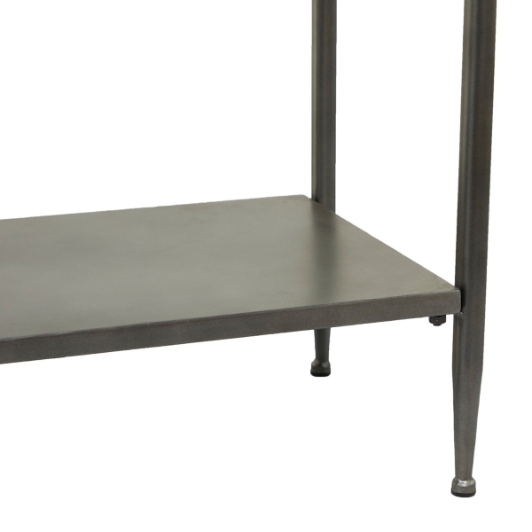 Gray Metal and Wood Console Table