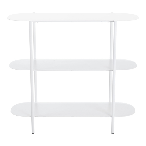 White Metal 3-Tier Oval Console Table