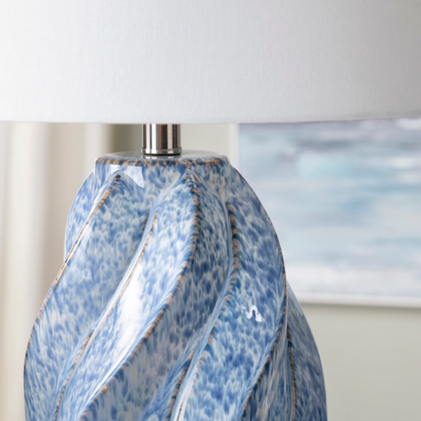Blue Swirl Ceramic Table Lamp