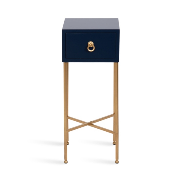 Navy Blue and Gold Glam Accent Table