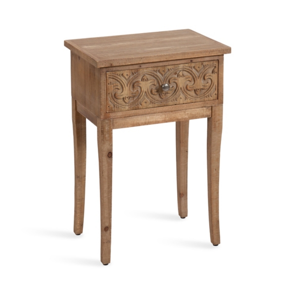 Rustic Brown Ornate Carved Wood Accent Table Kirklands Home