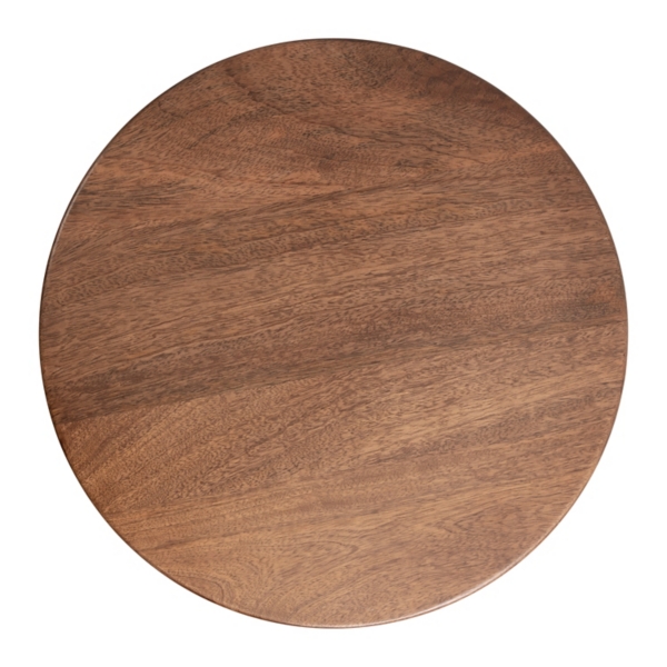 Geometric Brass Walnut Accent Table