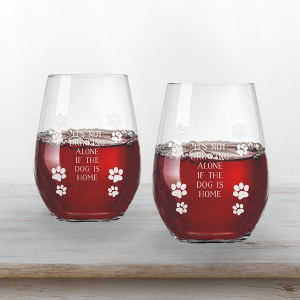 Paws Off - 10 oz Double Walled Stemless Wine Glass - www
