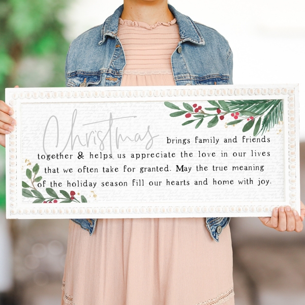 Christmas Brings Family & Friends Wall Plaque