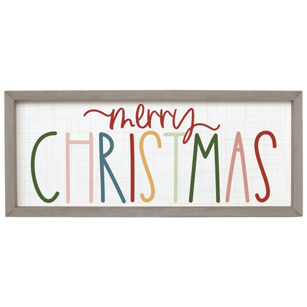 Colorful Merry Christmas Wall Plaque