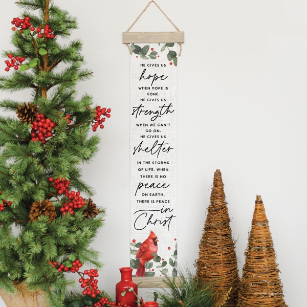 There is Peace in Christ Hanging Canvas Sign