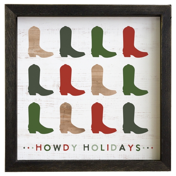 Howdy Holidays Wall Plaque