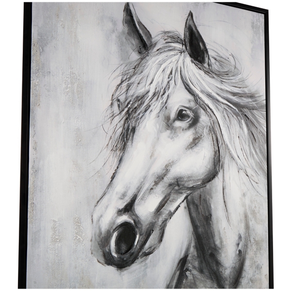 Shaded Horse Framed Canvas Art Print