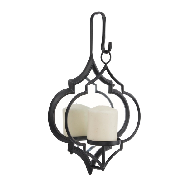 Black Quatrefoil Mirrored Wall Sconce Kirklands Home