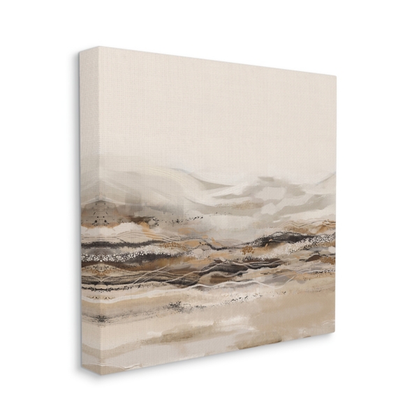 Neutral Abstract Mountains Canvas Art Print