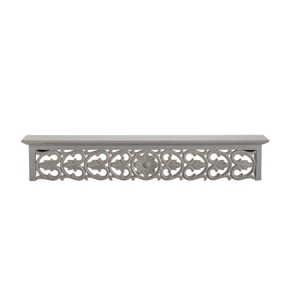 Gray Carved Floral Decorative Wall Shelf Kirklands Home