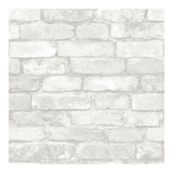 Gray and White Rustic Brick Peel & Stick Wallpaper