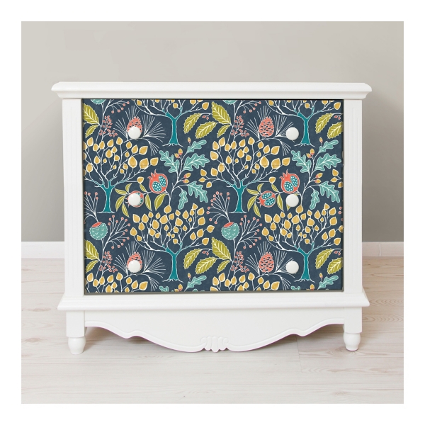 Navy Vintage Flora Peel & Stick Wallpaper