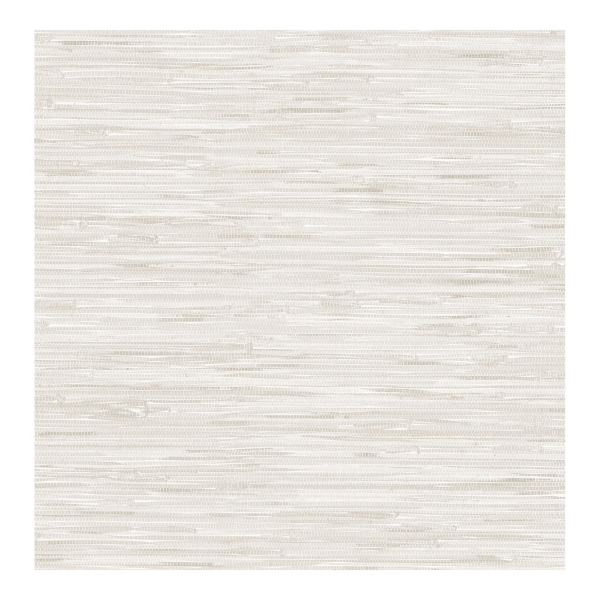 Cream Grassweave Plastic Peel and Stick Wallpaper