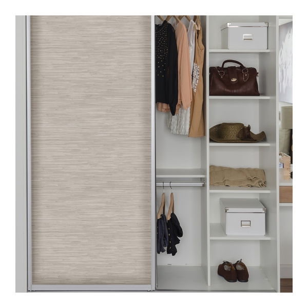 Cream Grassweave Plastic Peel and Stick Wallpaper