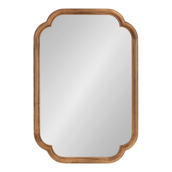 Rustic Wood Scallop Wall Mirror