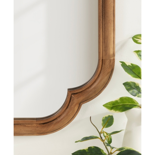 Rustic Wood Scallop Wall Mirror