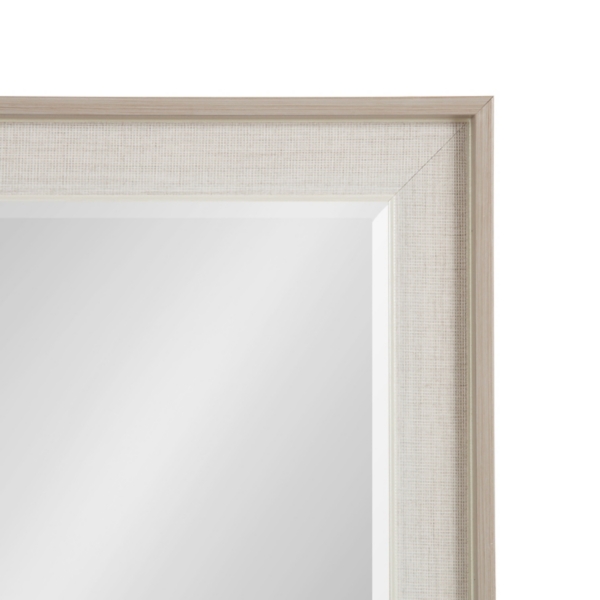Neutral Linen Beveled Wall Mirror