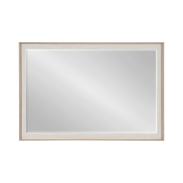 Neutral Linen Beveled Wall Mirror