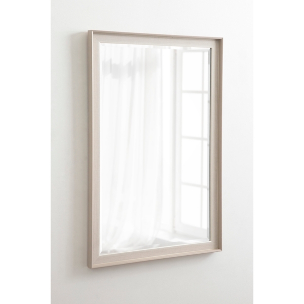 Neutral Linen Beveled Wall Mirror