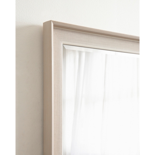 Neutral Linen Beveled Wall Mirror