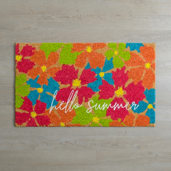 Hello Summer Floral Doormat