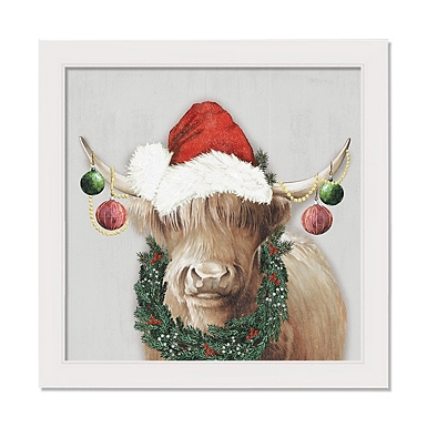 Highland Cow Christmas Throw Pillow Case, Cow Christmas Decor