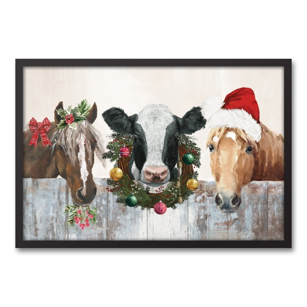 Barn Animals Framed Canvas Art Print
