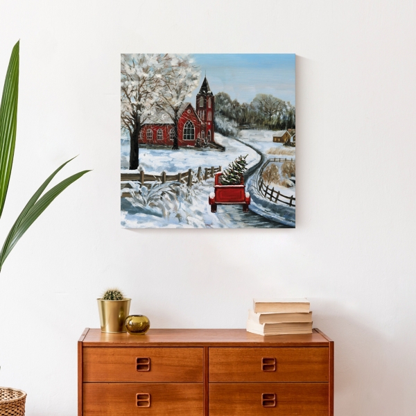 Winter Village Canvas Art Print