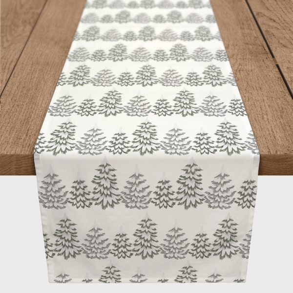 Neutral Tree Patterned Table Runner