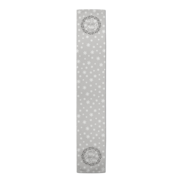 Gray Let It Snow Table Runner, 90 in.
