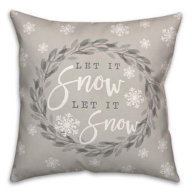 White Christmas Throw Pillow with Silver Sequin Snowflake - Decorative -  One Holiday Way