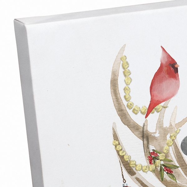 Snowy Christmas Deer Canvas Art Print