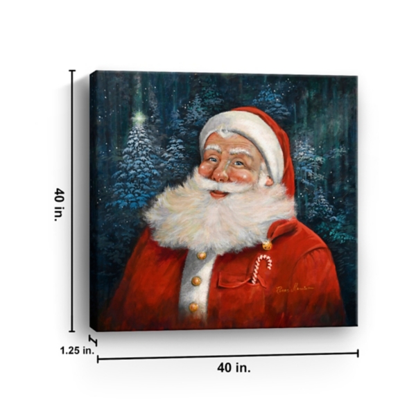 Candy Cane Santa Canvas Art Print, 40x40