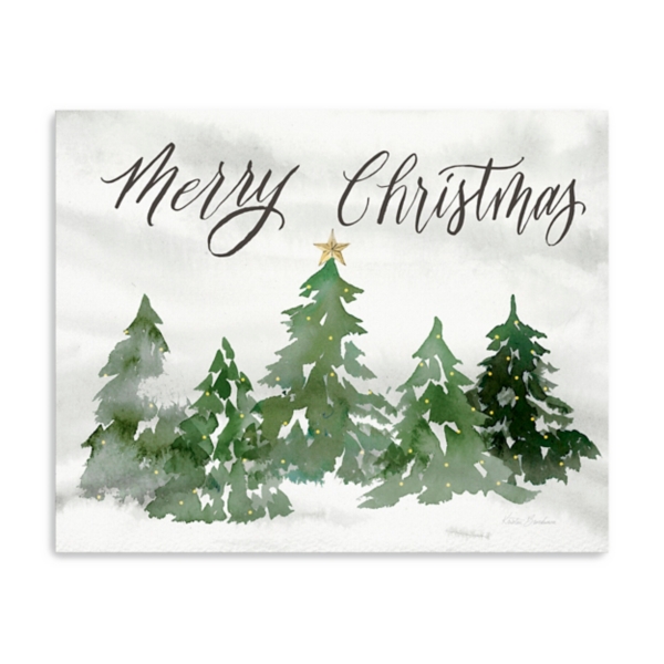 Merry Christmas Trees Canvas Art Print | Kirklands Home