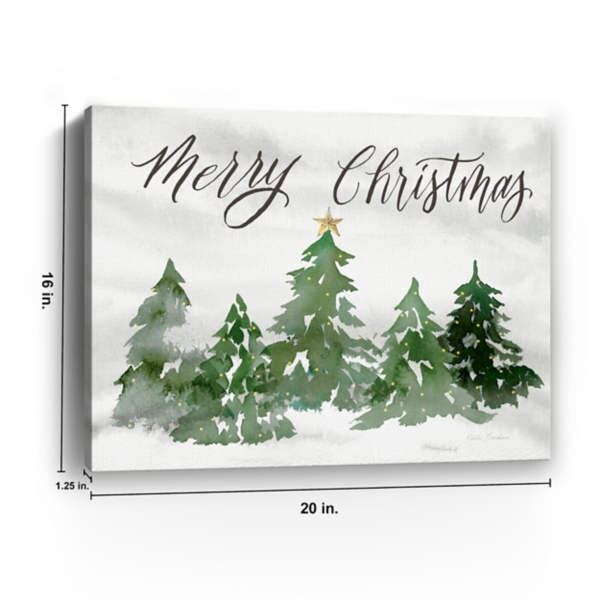 Merry Christmas Trees Canvas Art Print
