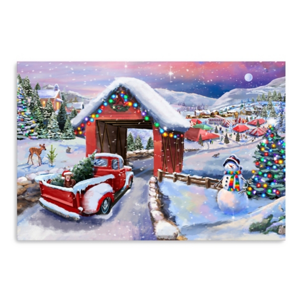 Snowy Christmas Road Trip Canvas Art Print, 24x36