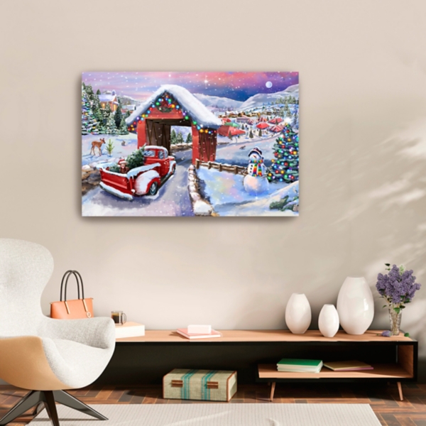 Snowy Christmas Road Trip Canvas Art Print, 24x36