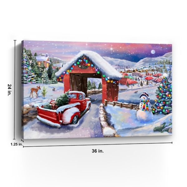 Snowy Christmas Road Trip Canvas Art Print, 24x36