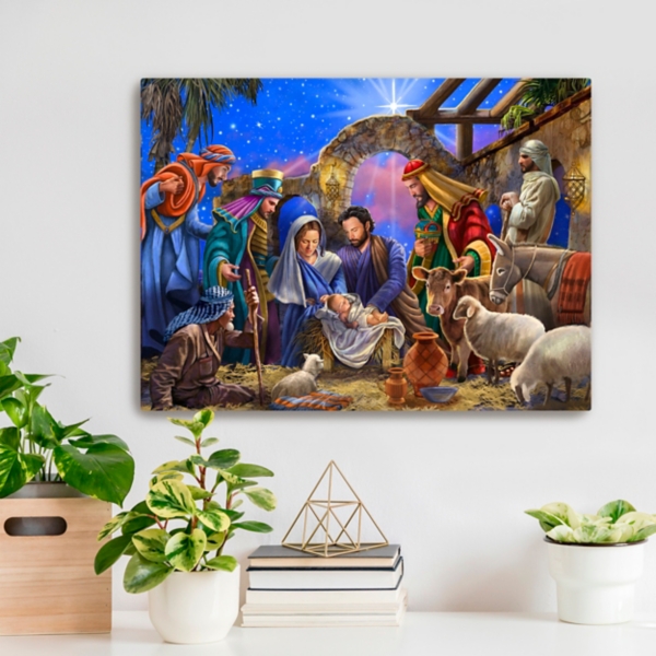 Bright Nativity Scene Canvas Art Print, 18x24