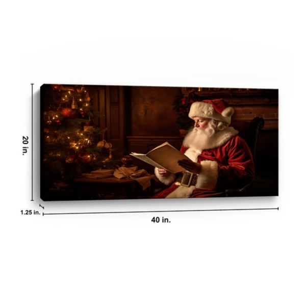 Santa and List Canvas Art Print