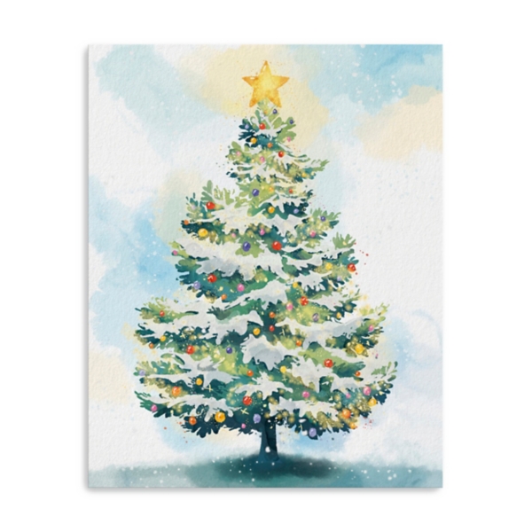 Angelic Christmas Tree Canvas Art Print