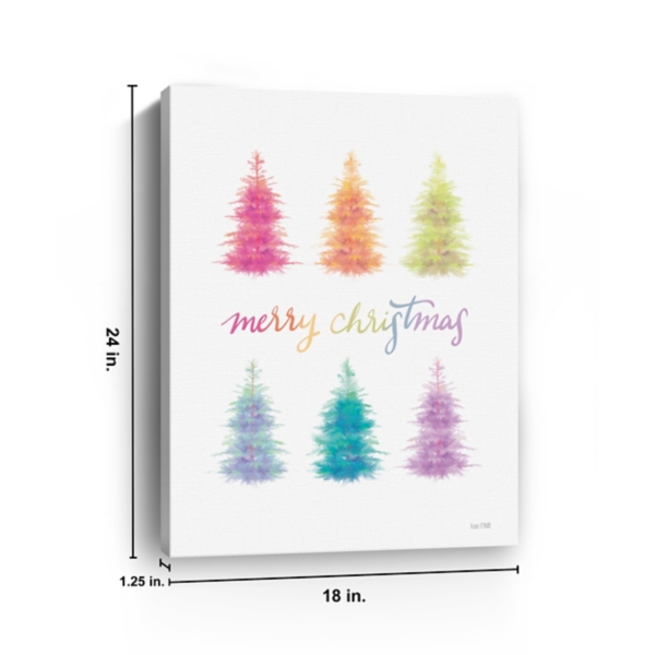 Rainbow Merry Christmas Canvas Art Print