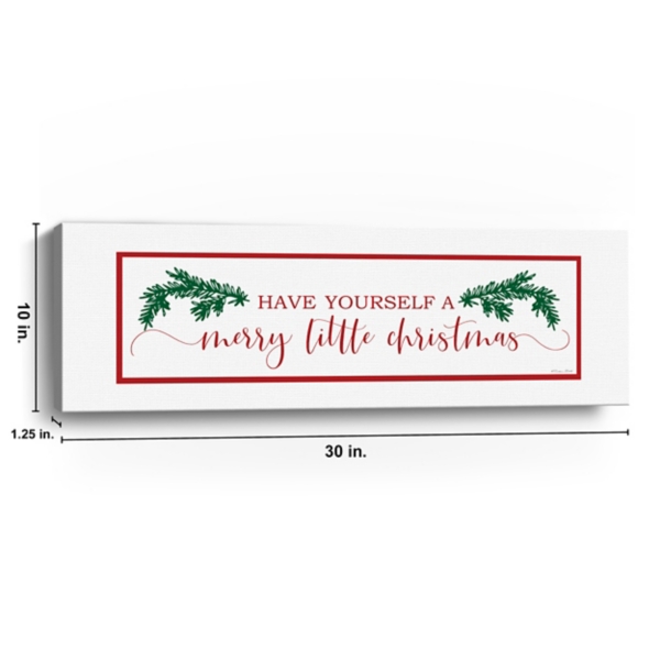 Merry Little Christmas Pine Canvas Print