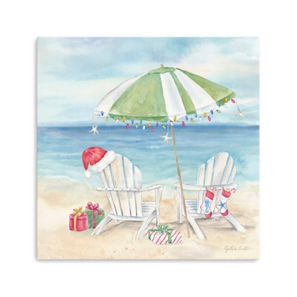 Christmas On The Beach Canvas Art Print 20x20 In Kirklands Home   305523