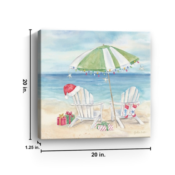 Christmas on the Beach Canvas Art Print, 20x20 in.