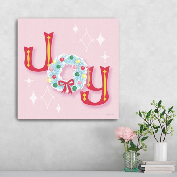 Pink Joy Wreath Canvas Print