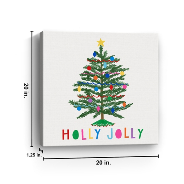 Holly Jolly Christmas Tree Canvas Art Print