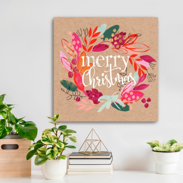 Crafty Christmas Wreath Canvas Art Print
