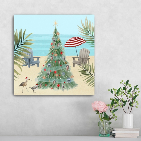 Beach Christmas Tree Canvas Art Print